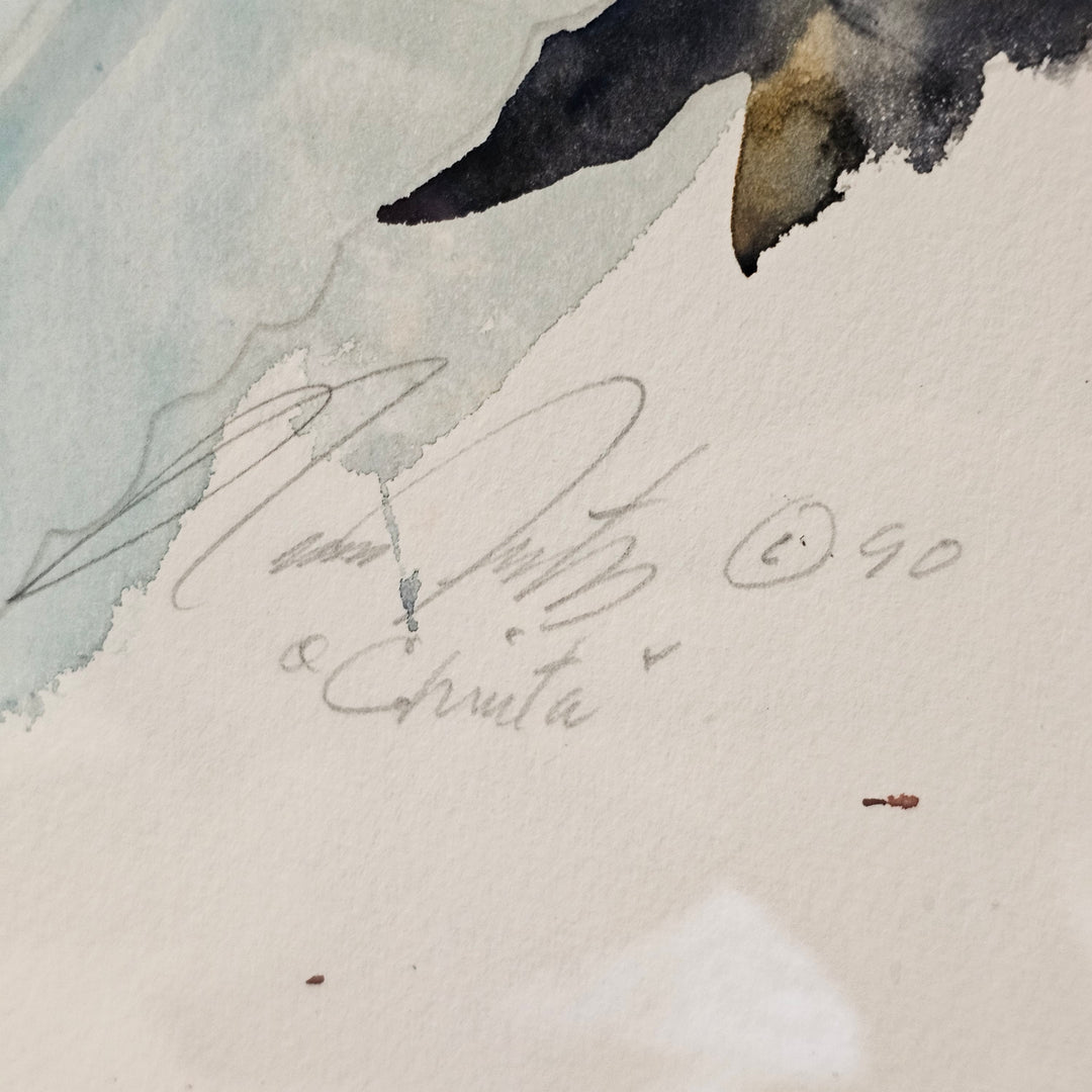Original Signed Figural Watercolor