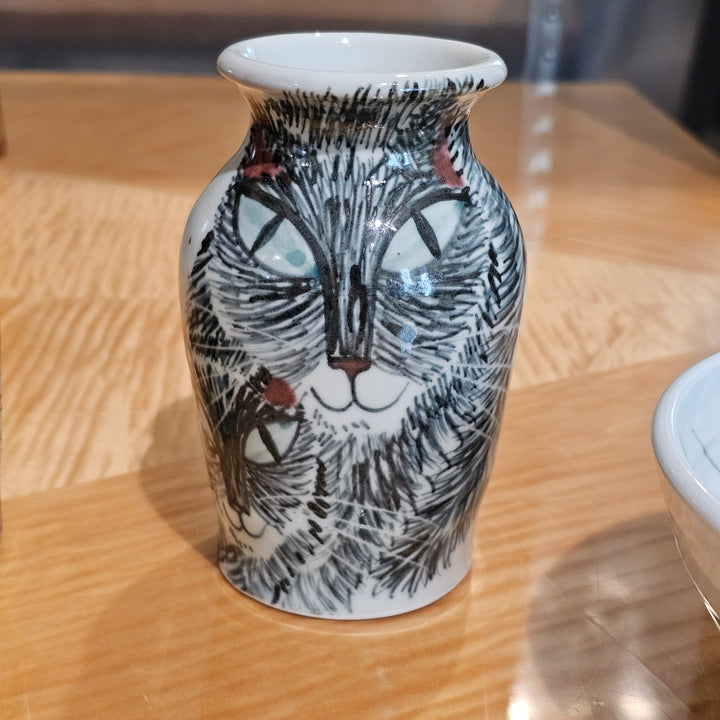 Studio Pottery Cat Vase