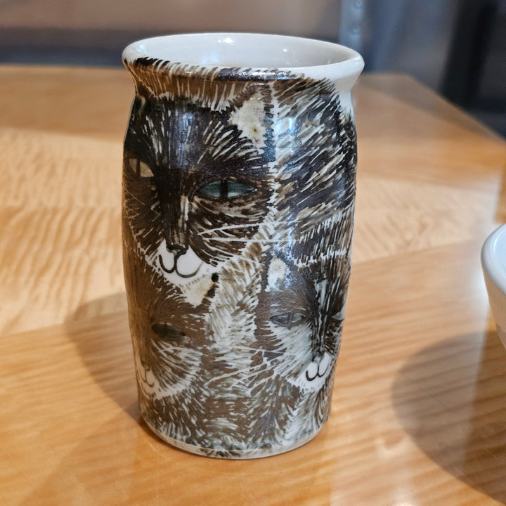 Studio Pottery Cat Vase