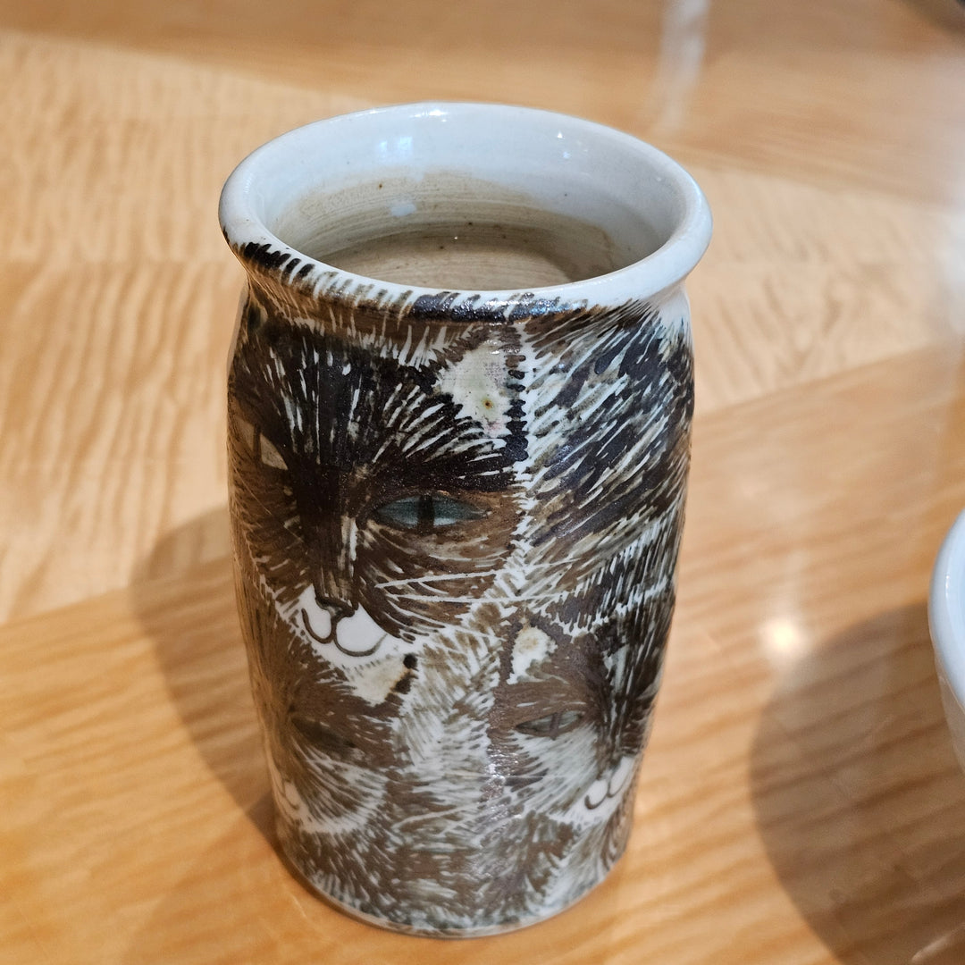 Studio Pottery Cat Vase
