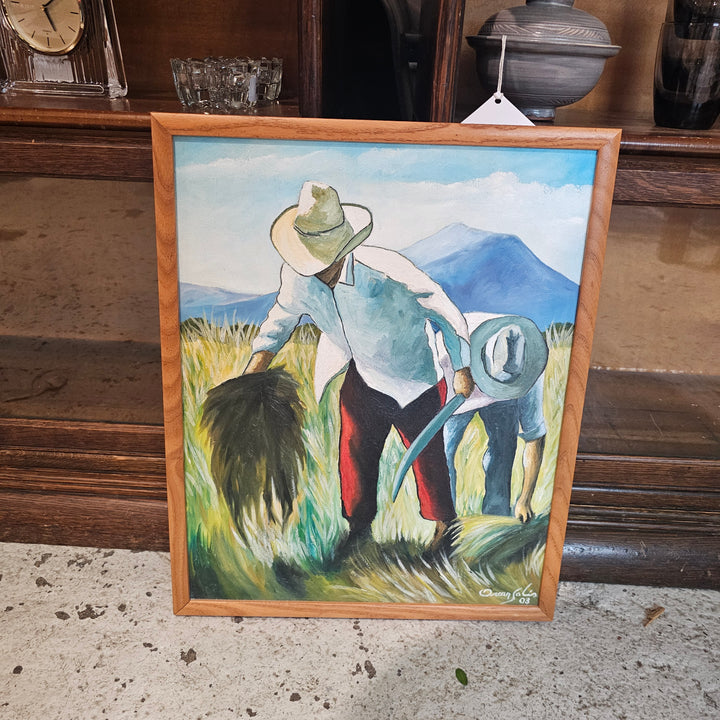 Framed Original Painting, Signed Oscar Solis, 03