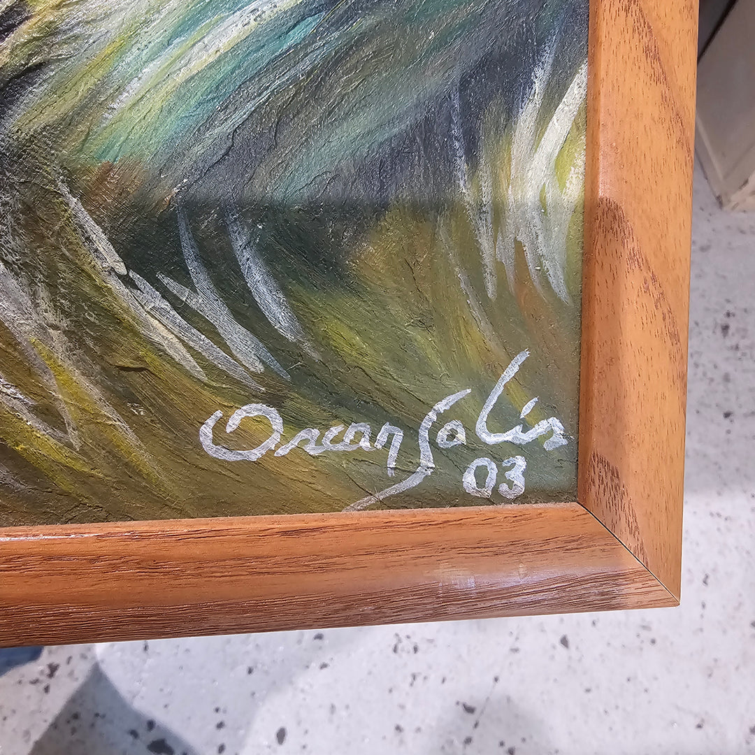 Framed Original Painting, Signed Oscar Solis, 03