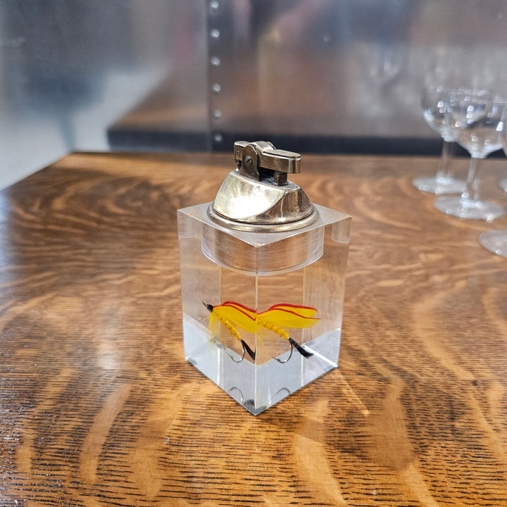 Vintage Lucite Fishing Lure Table Lighter
