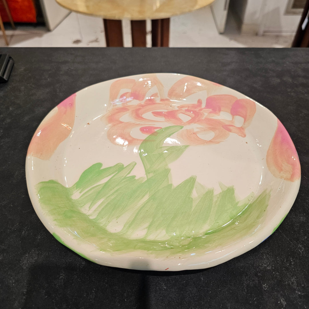 Abstract Floral Themed Plate