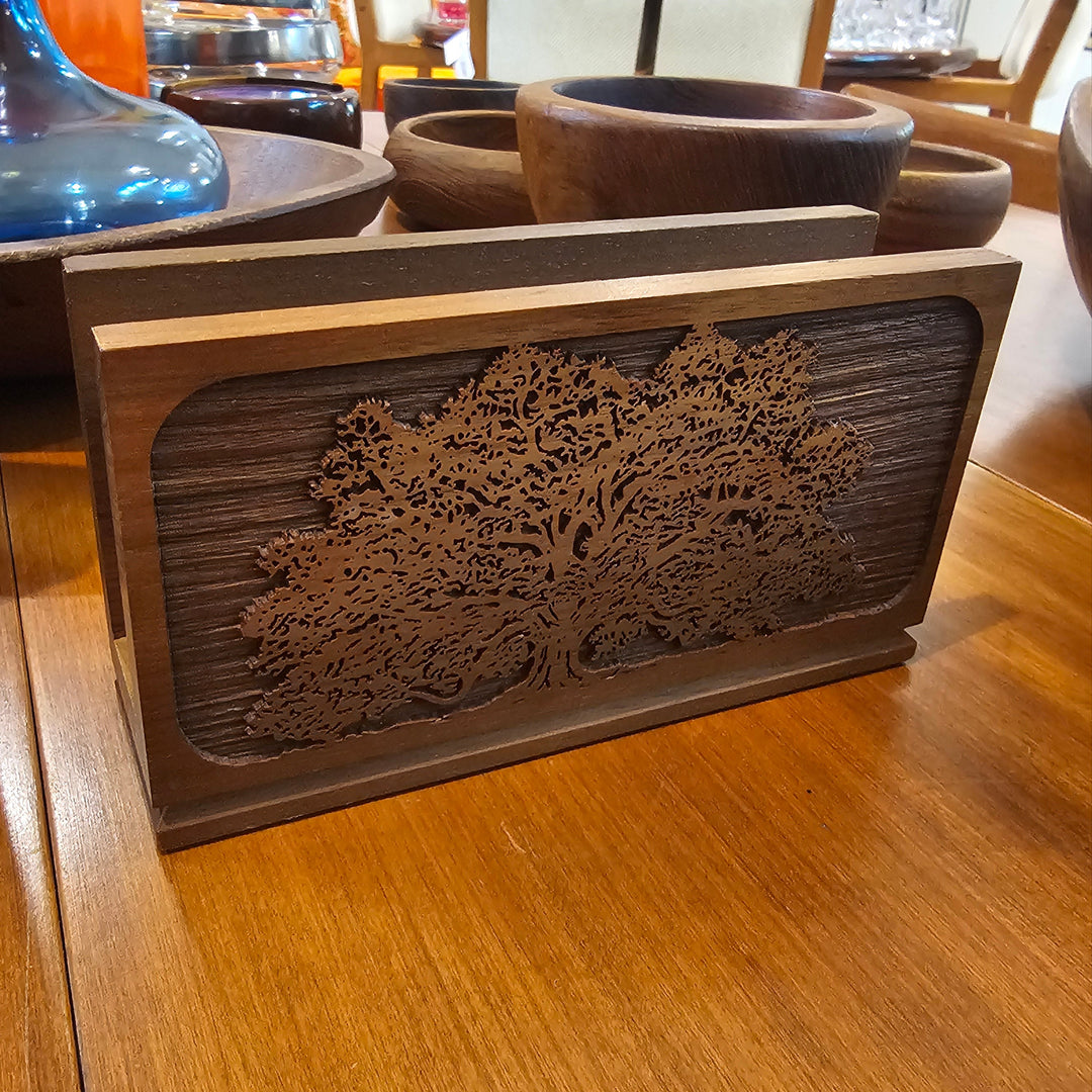 Carved Wood Letter Holder