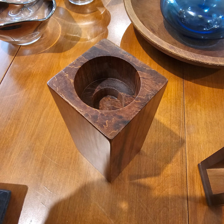 Heavy Wood Candle Holder