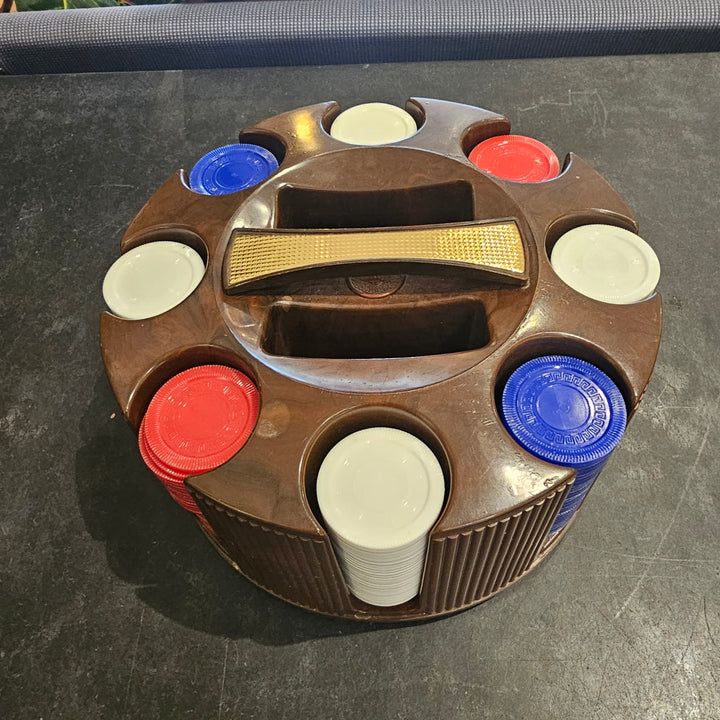 Vintage Poker Chip / Card Caddy
