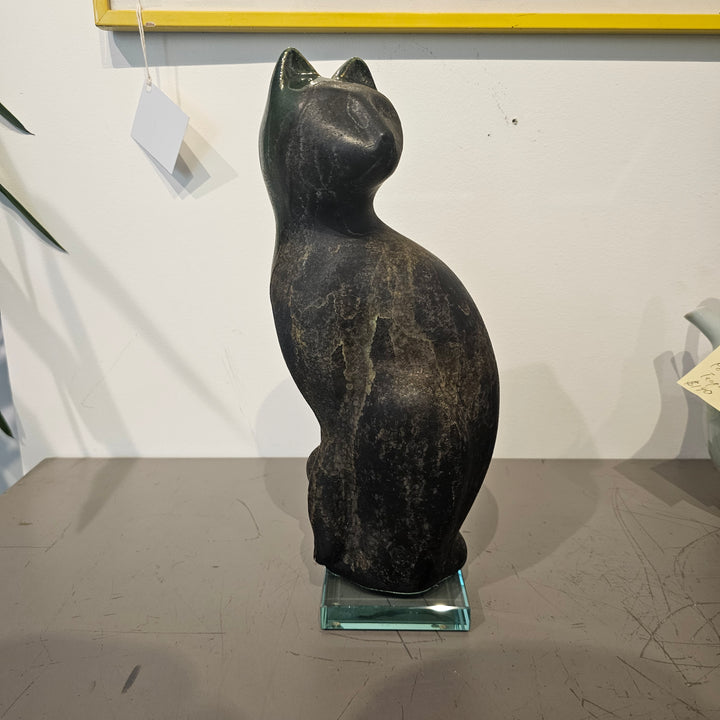 Tony Evans Raku Pottery Cat Sculpture