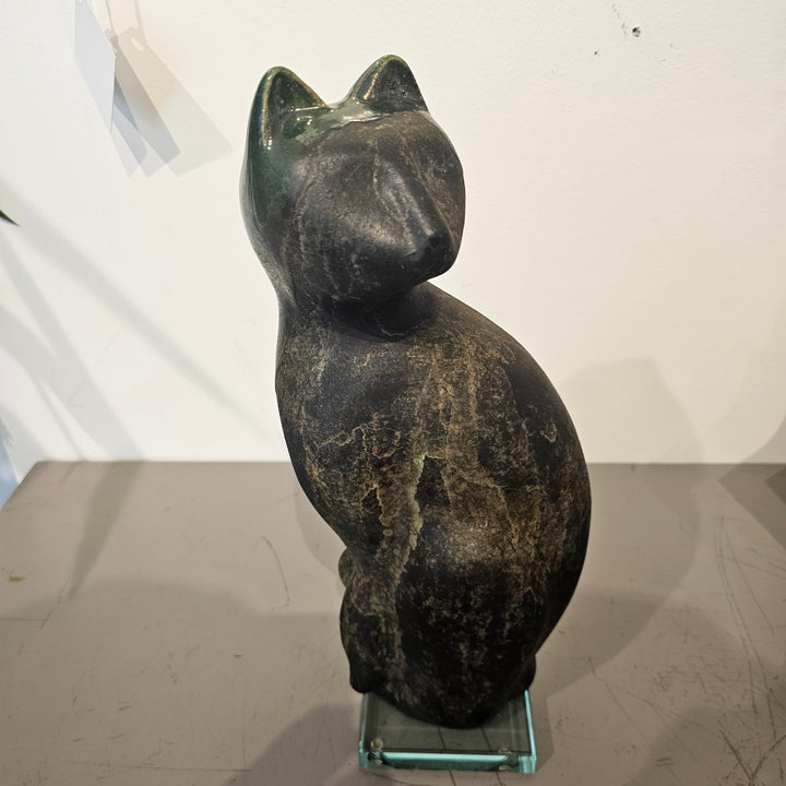Tony Evans Raku Pottery Cat Sculpture