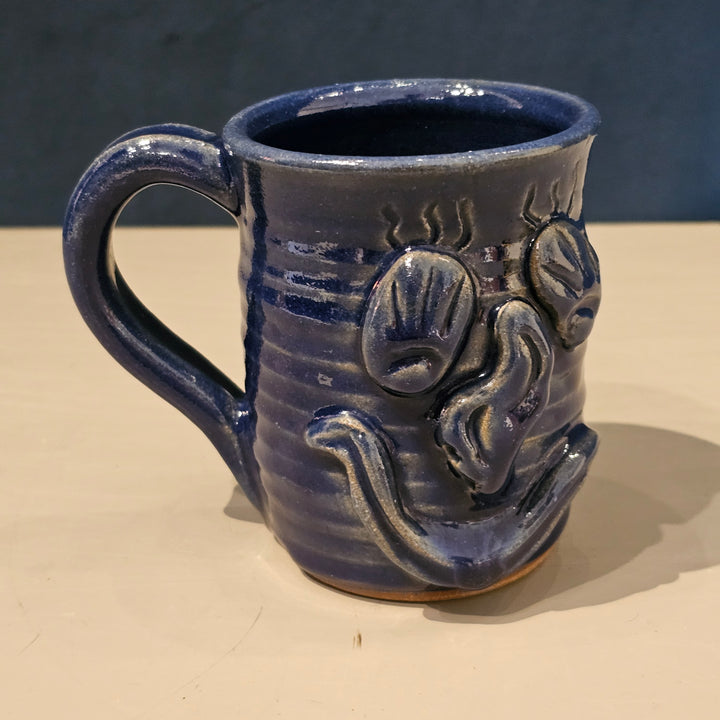 Blue Abstract Face Coffee Mug