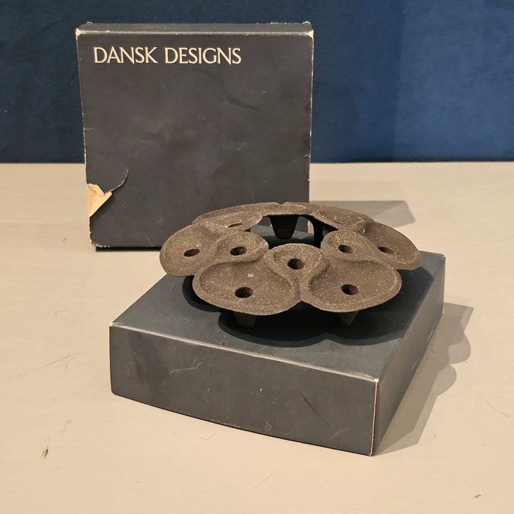 Dansk Lotus Candleholder w/ Green Candles
