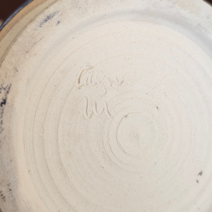 Stoneware Signed Honey Jar
