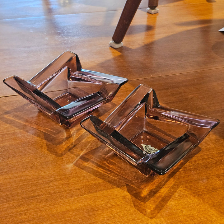 Geometric Amethyst Glass Dish / Ash Tray