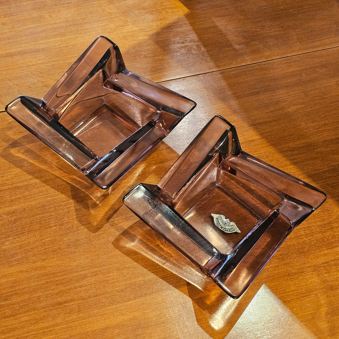 Geometric Amethyst Glass Dish / Ash Tray