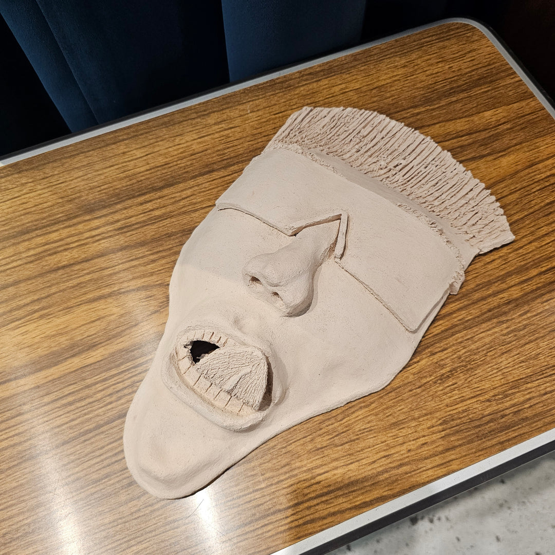 Clay 'Rad Guy' Face Sculpture