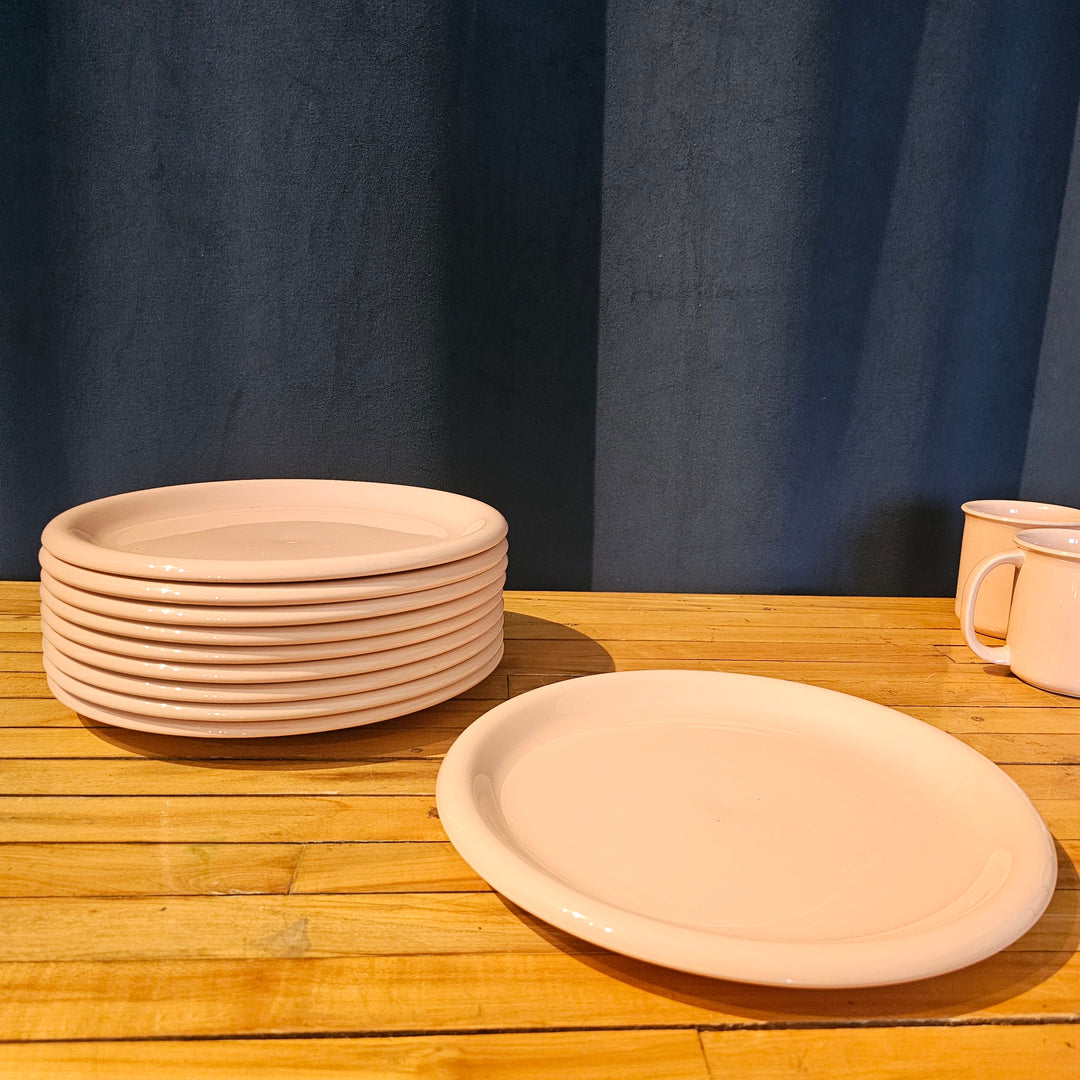 (10) Pink Crown Corning Dinner Plates 10.75"