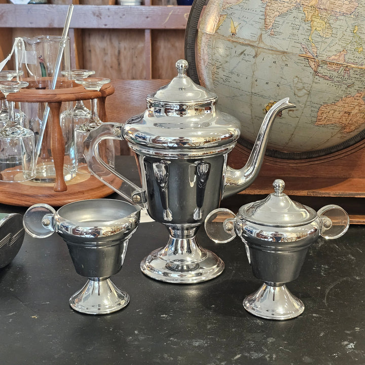 Art Deco Chrome & Lucite Tea/Coffee Set