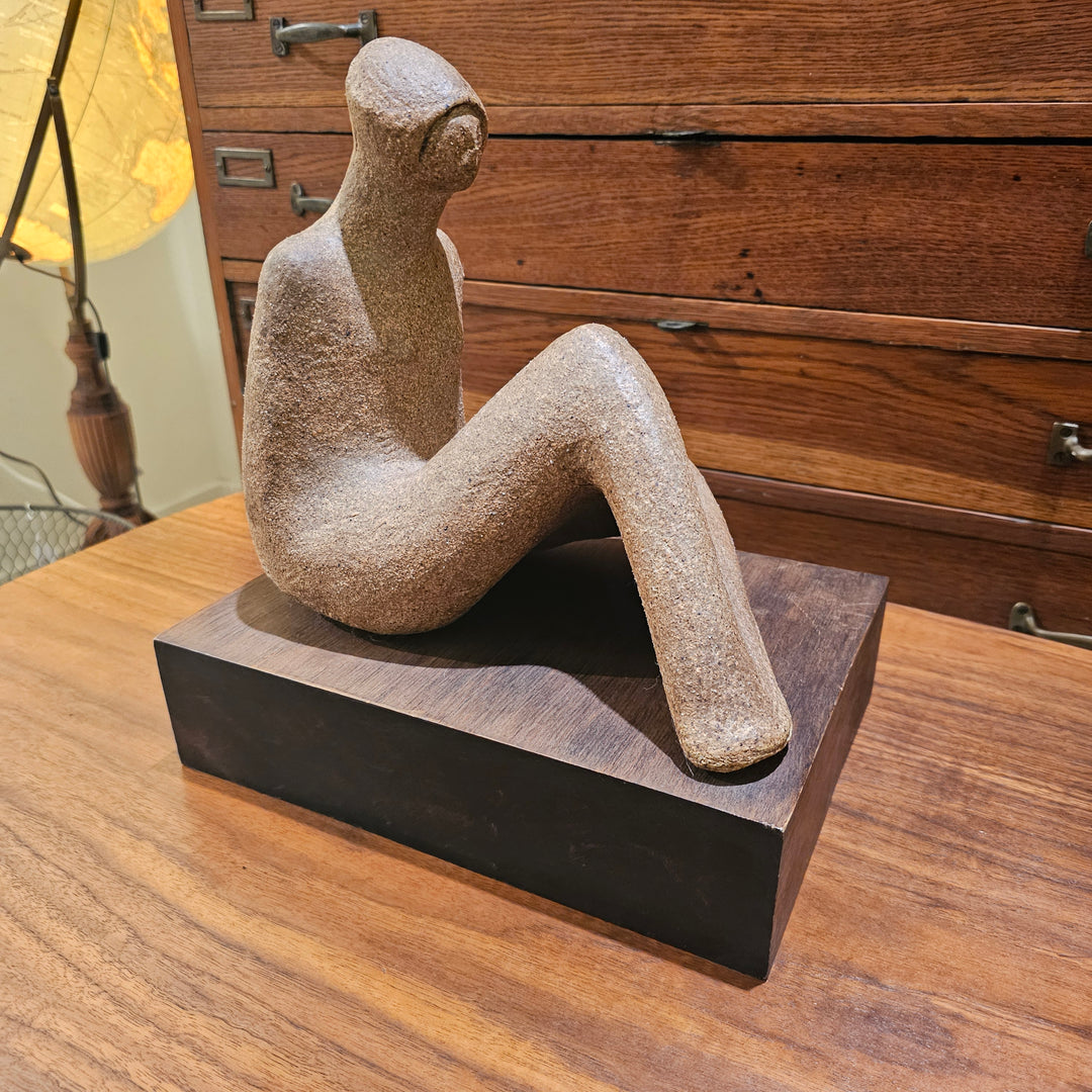 Vintage Abstract Seated Figural Sculpture