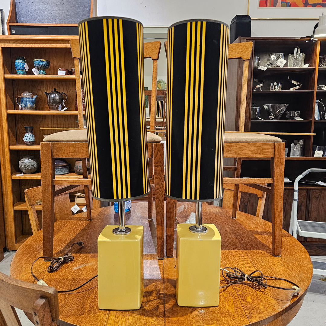 Pair of Vintage Yellow Lamps