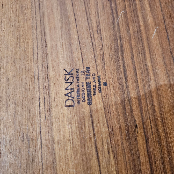 2pc Dansk Teak Round Cheese Board w/Knife