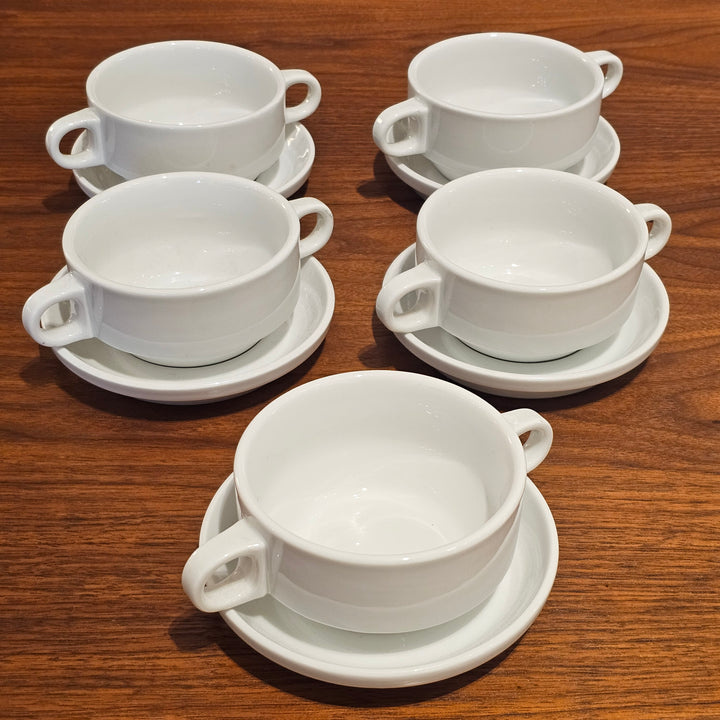 (5) Thomas Germany TC100 Soup Bowls + Saucers
