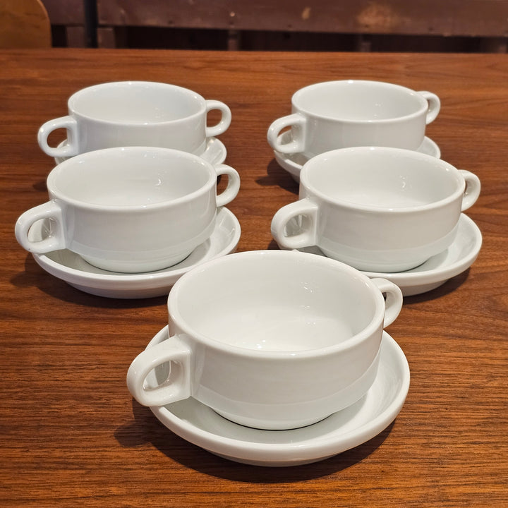 (5) Thomas Germany TC100 Soup Bowls + Saucers
