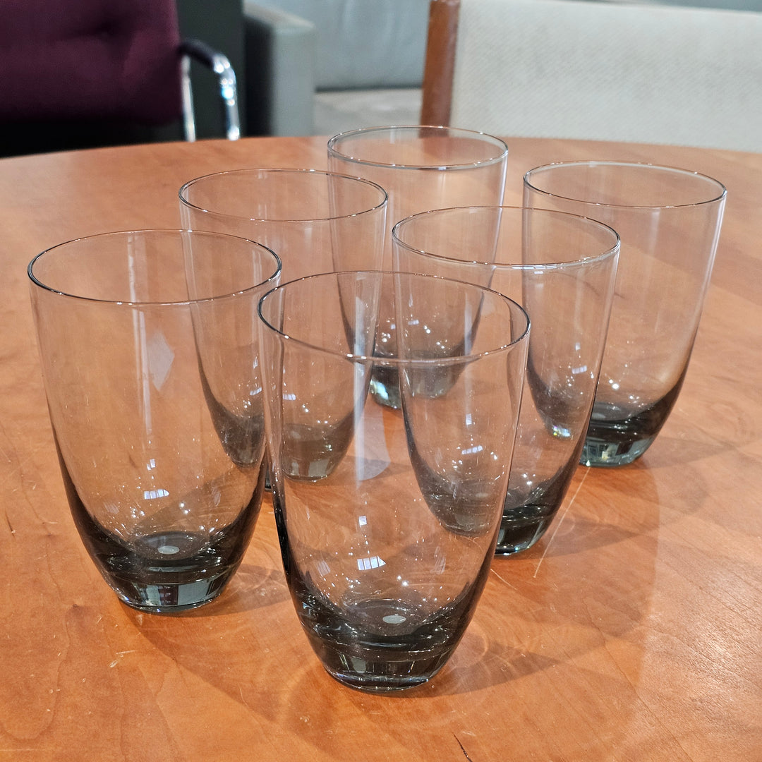 (6) Swedish Smoked Glass Glasses