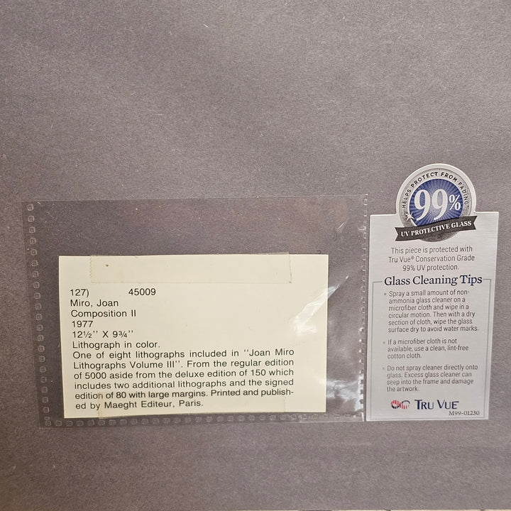 'Composition II' Lithograph by Joan Miro