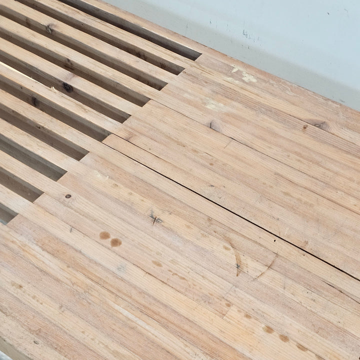 Blonde MCM Slat Bench