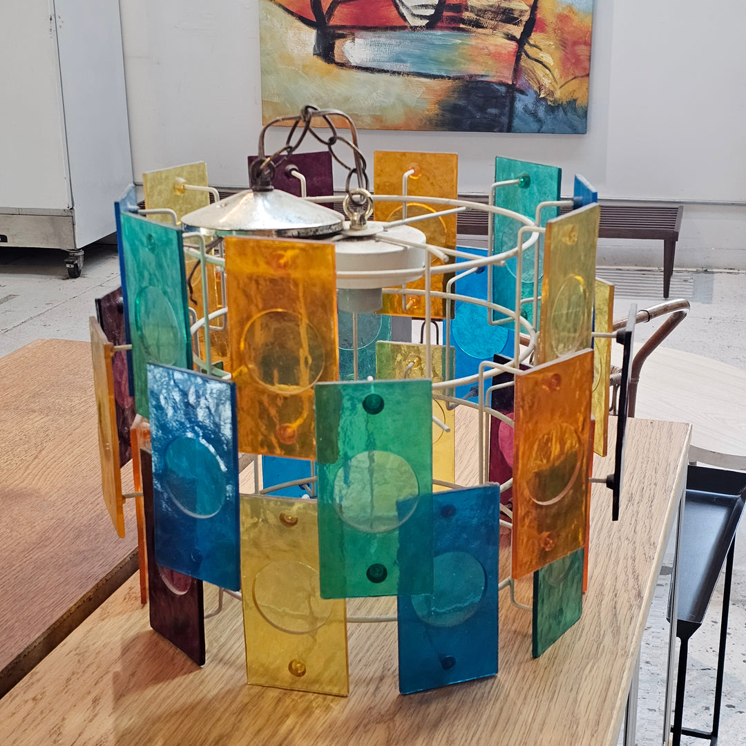 Multicolored MCM Hanging Pendant Light