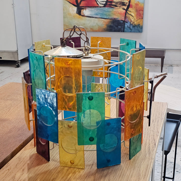 Multicolored MCM Hanging Pendant Light