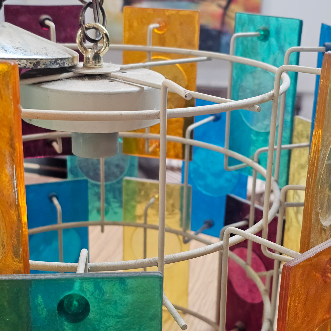 Multicolored MCM Hanging Pendant Light