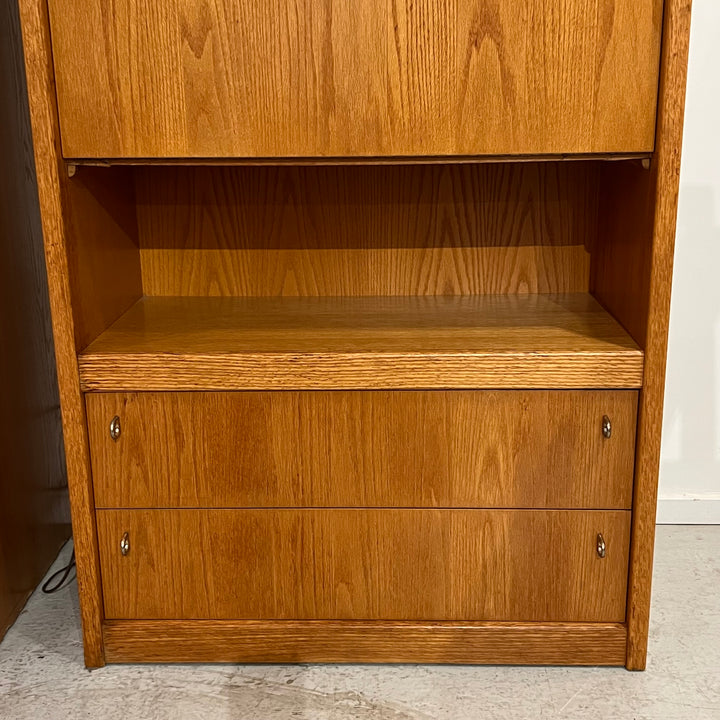 Belgian Blond Oak Display Cabinet/Secretary
