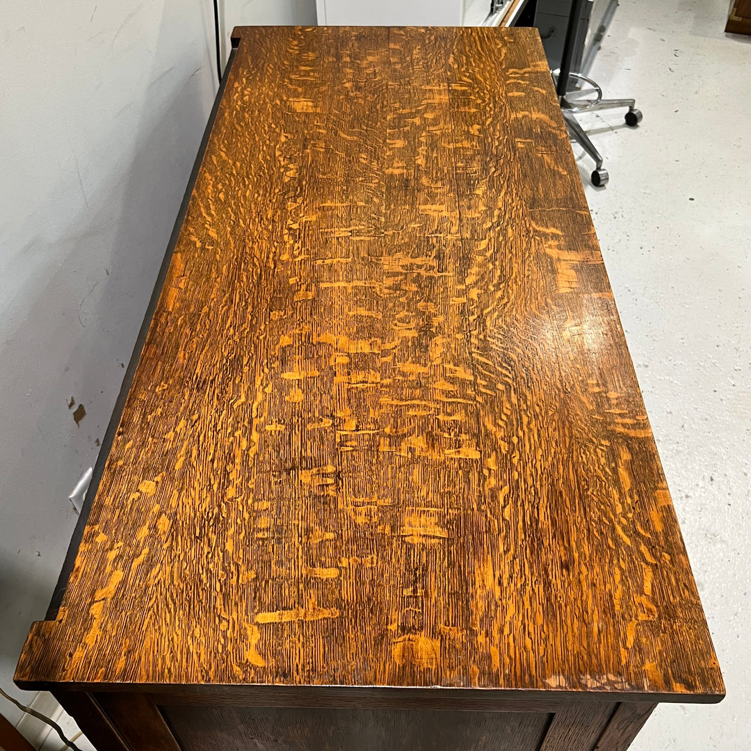 1920s Solid Oak Buffet w/Brass Hardware