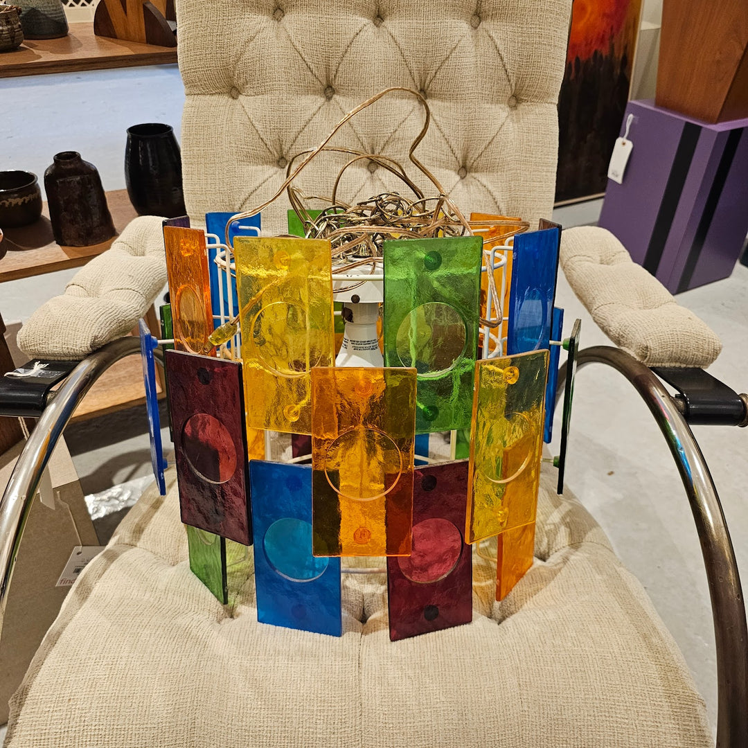 1960's Multi Color Lucite Swag Lamp