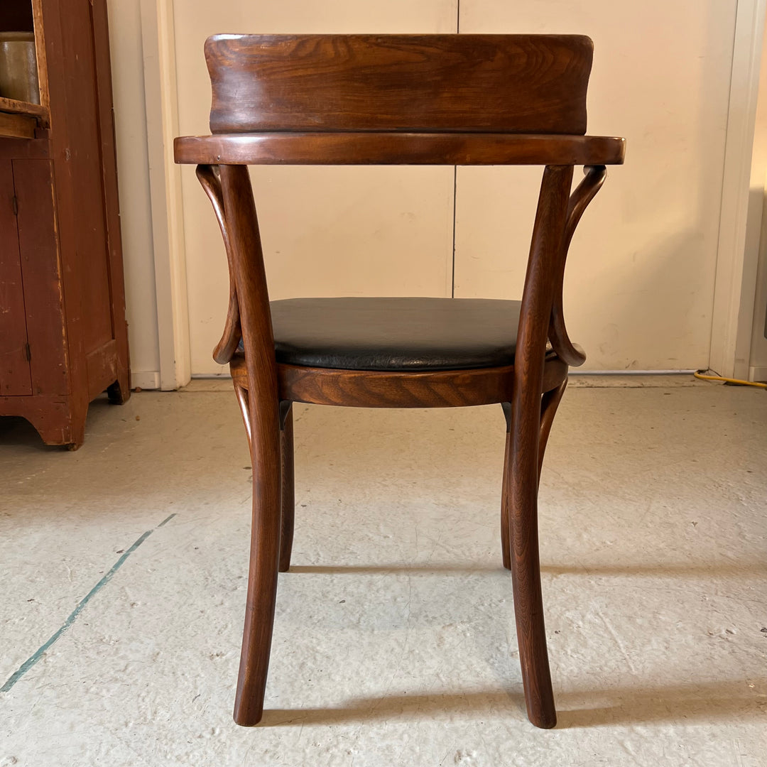 Thonet Bentwood Armchair w/Black Vinyl Seat