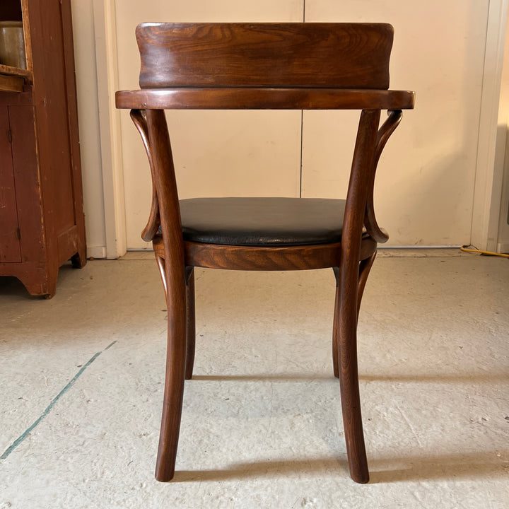 Thonet Bentwood Armchair w/Black Vinyl Seat