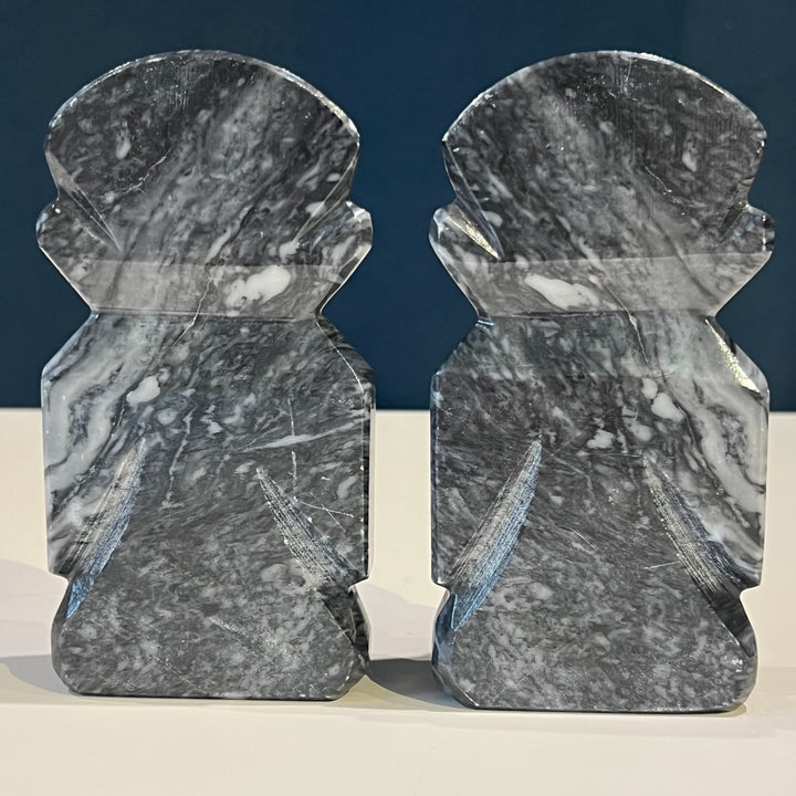 Dark Grey Marble Figure Bookends