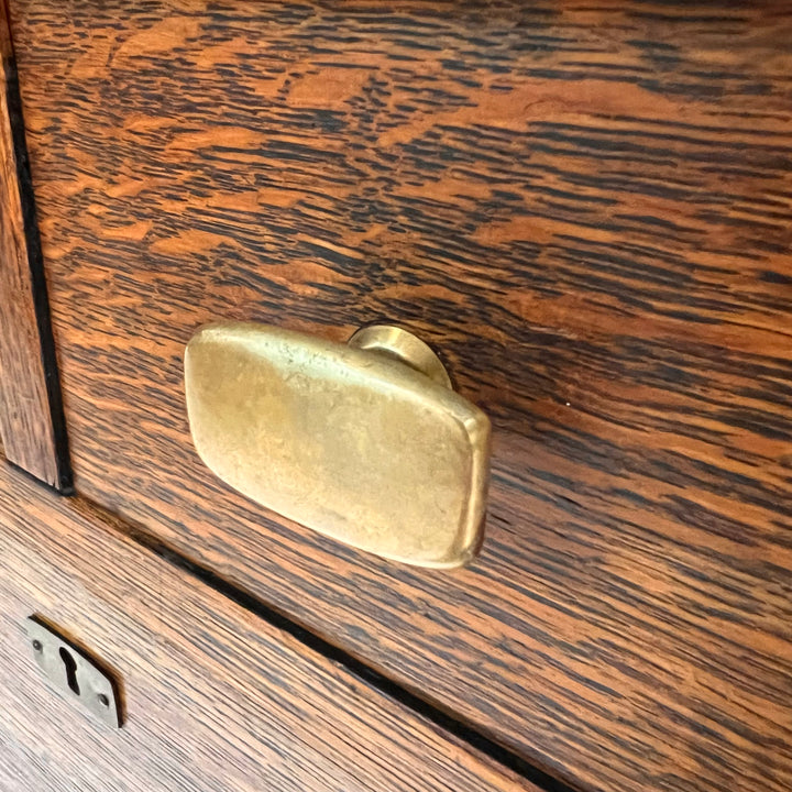 1920s Solid Oak Buffet w/Brass Hardware