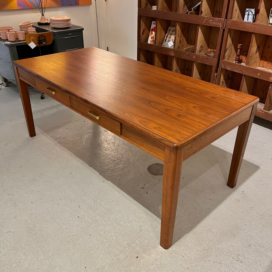 1940s Leopold 6’ Walnut Library Table Desk