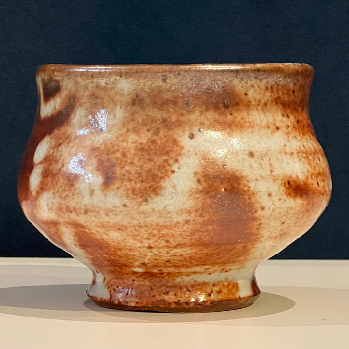 1970s Brown/Grey Studio Pottery Ceramic Footed Bowl