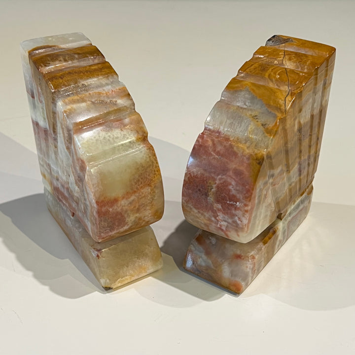 Pair of Quartz/Jasper Scallop Bookends