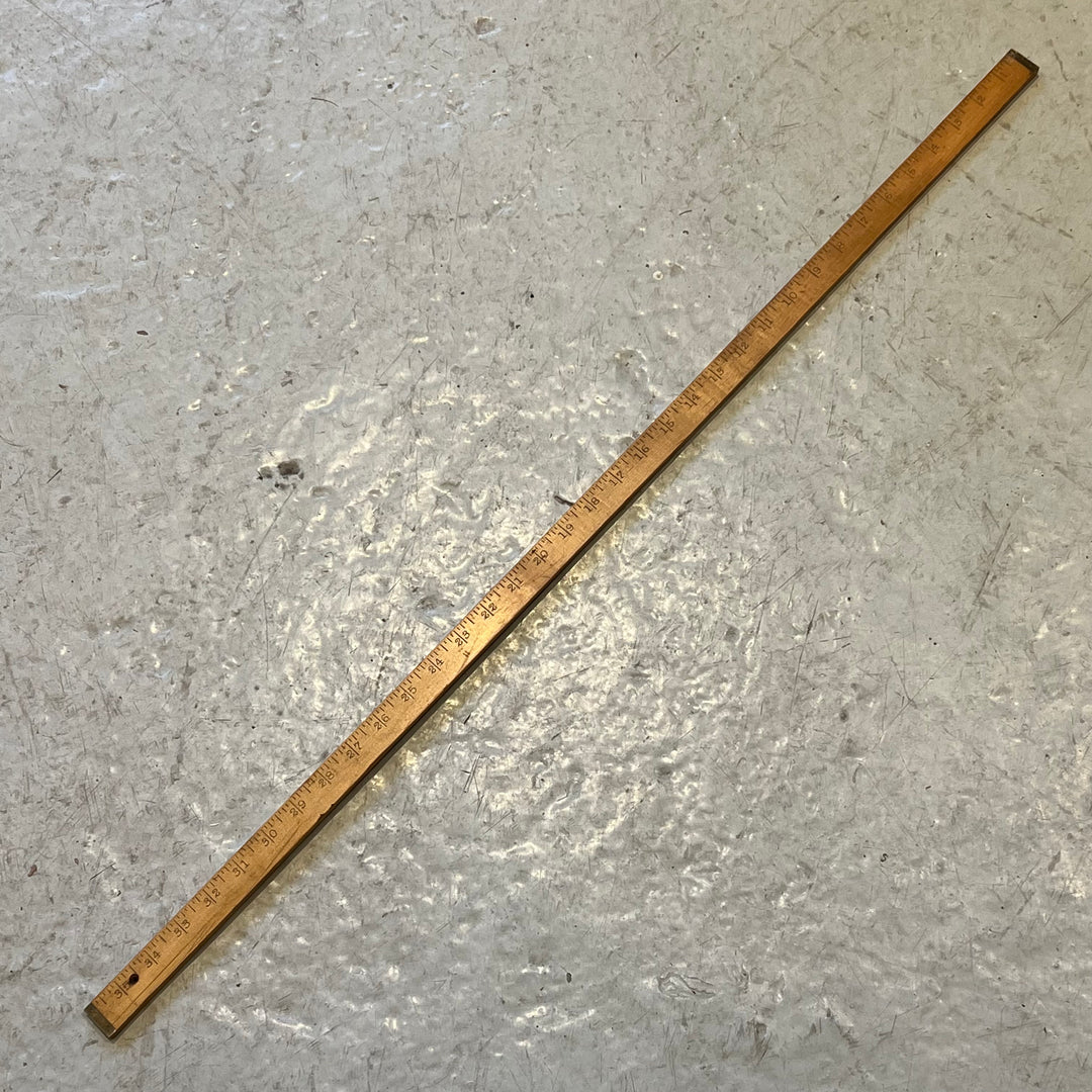Vintage Wood/Brass Yardstick #1