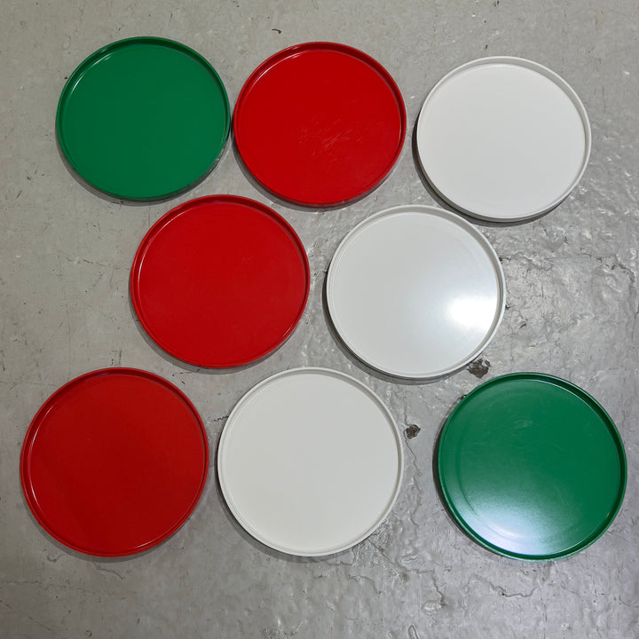 Set of 8 Red White & Green Heller 10” Plates