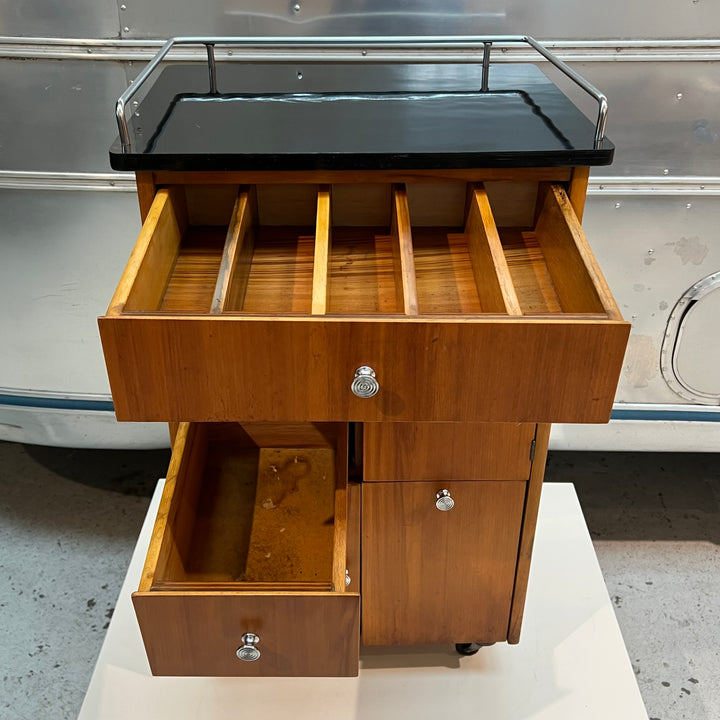 1950s-era Wood Medical/Dental Utility Cart