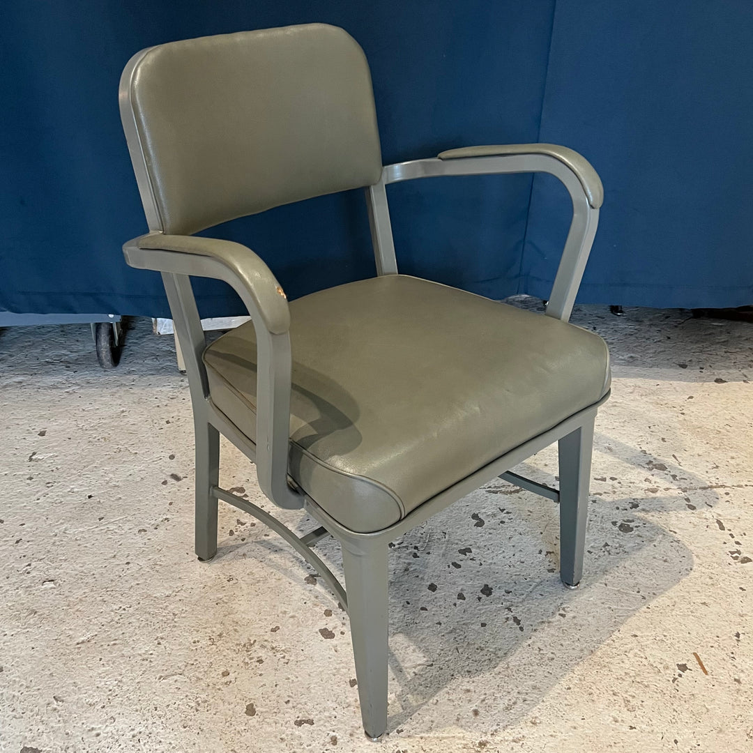 Chromecraft Industrial Grey Metal Tanker Armchair