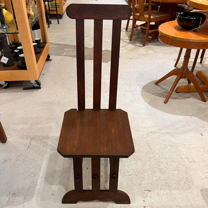 Rare 1920s Stickley Oak High-backed Hall Chair