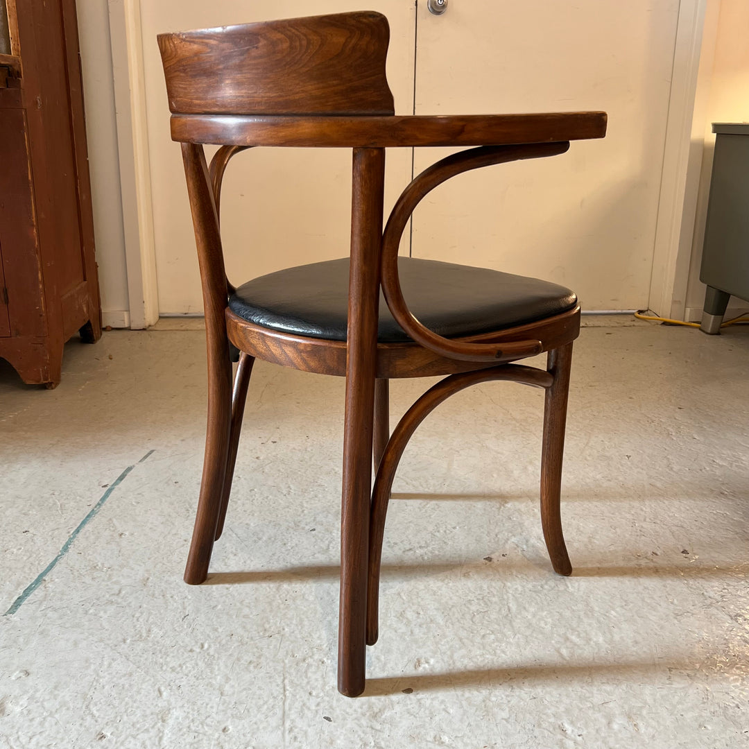 Thonet Bentwood Armchair w/Black Vinyl Seat