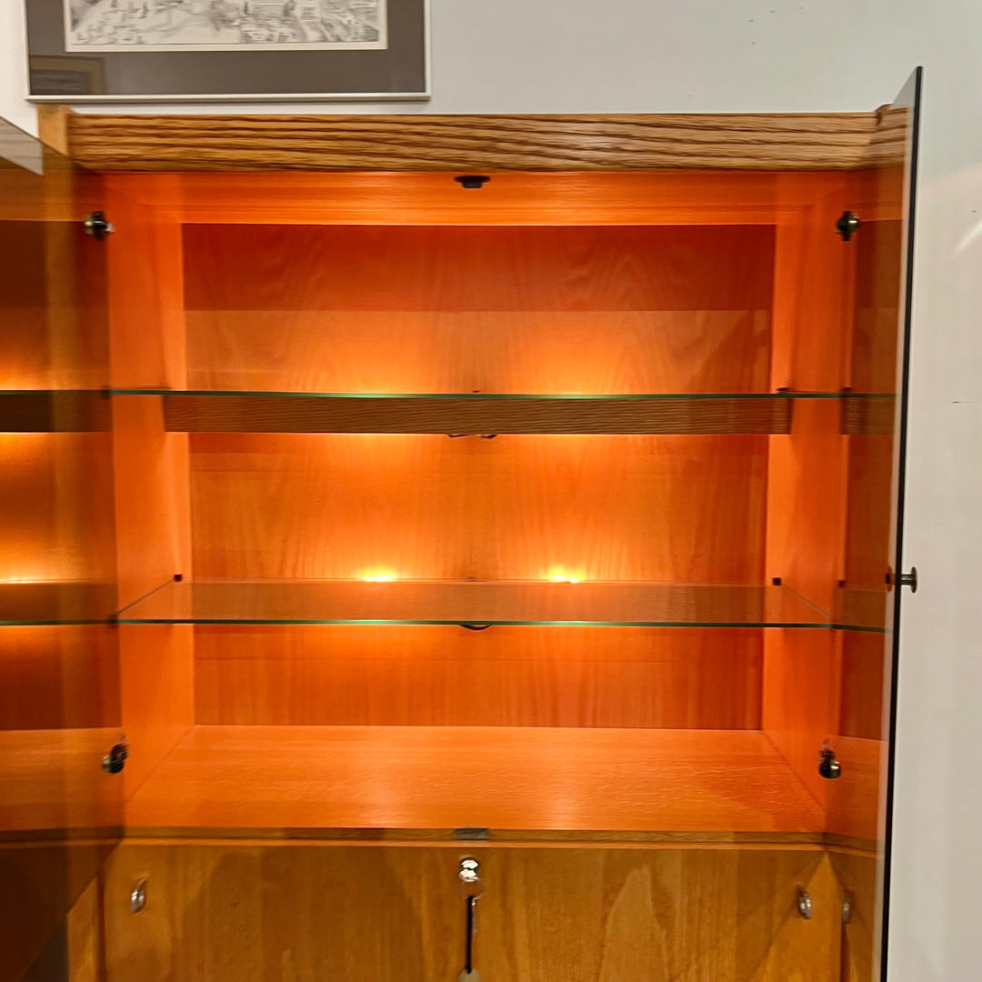 Belgian Blond Oak Display Cabinet/Secretary