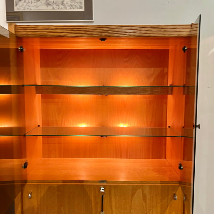 Belgian Blond Oak Display Cabinet/Secretary
